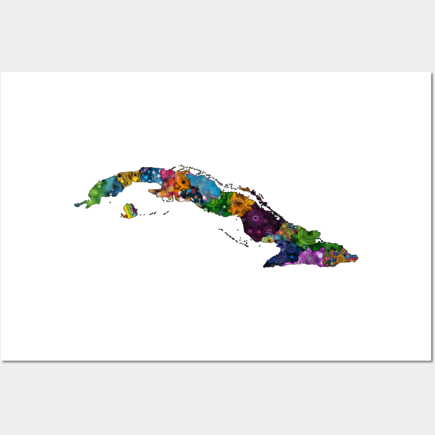 Spirograph Patterned Cuba Provinces Map Wall Art by RachelEDesigns